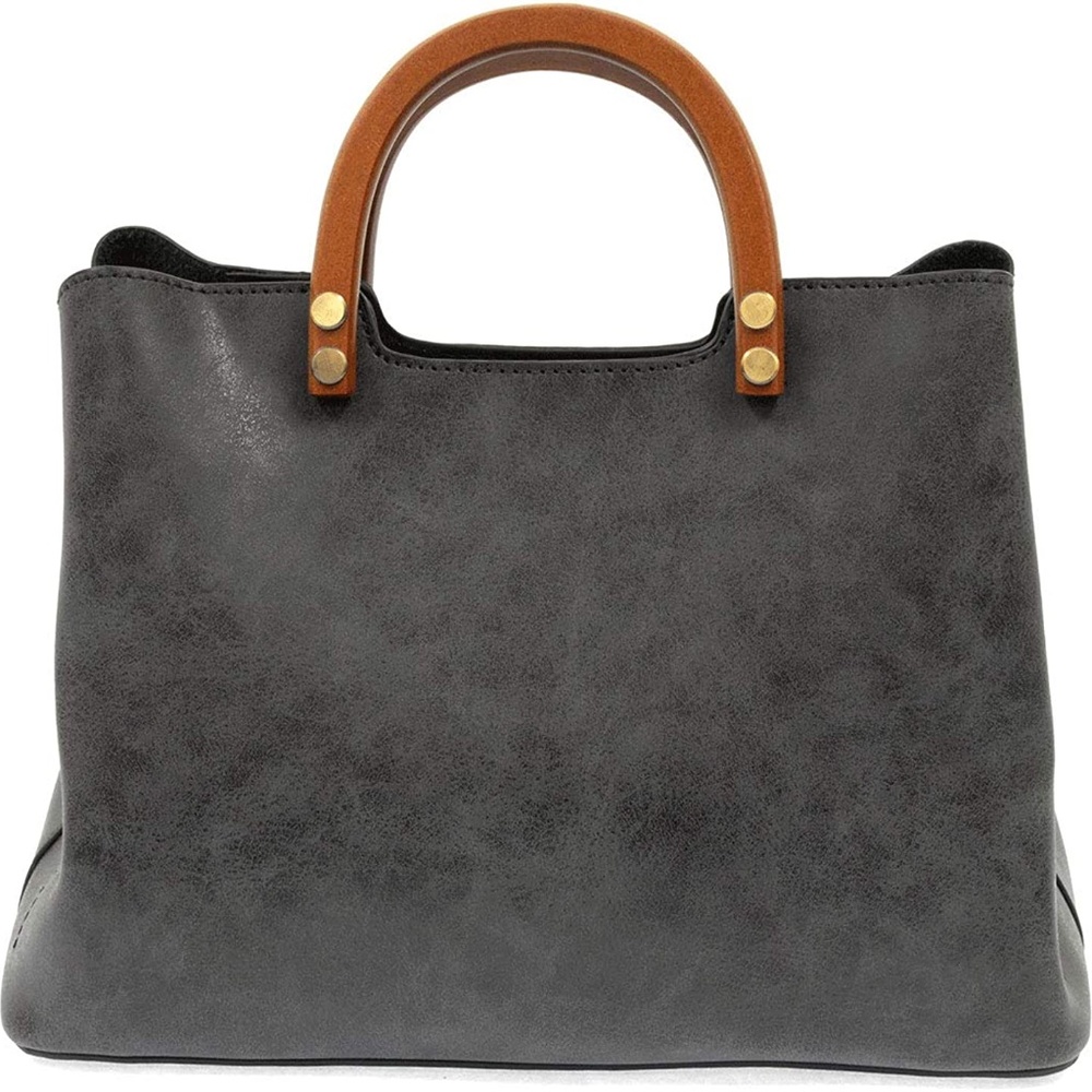 Joy Susan Angie Vintage Satchel Bag w/Wood Handle